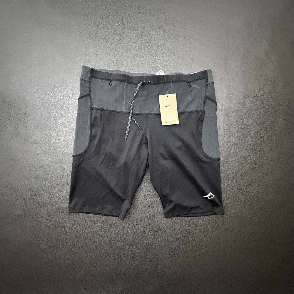 Nike Trail Half Tights Mens XL Black Performance Running Pockets Liner 10" XC